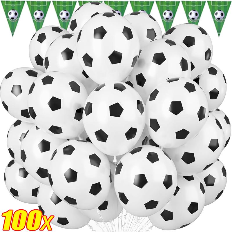 Palloncini da Calcio da 12 pollici Palloncino Gonfiabile in Lattice a Forma di Pallone da Calcio Giocattoli per Bambini Decorazione per Compleanno Tema Sportivo Forniture per Feste di Appassionati di Calcio