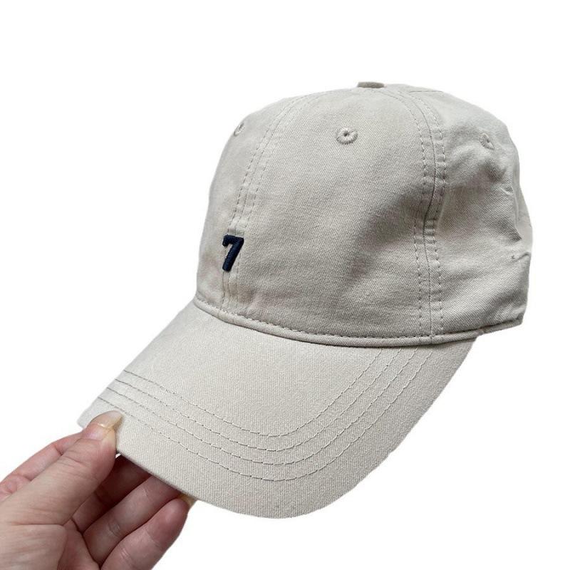 Korean pure cotton soft-top baseball cap for men and women, suitable for large head sizes, casual and versatile, summer duckbill cap with letter