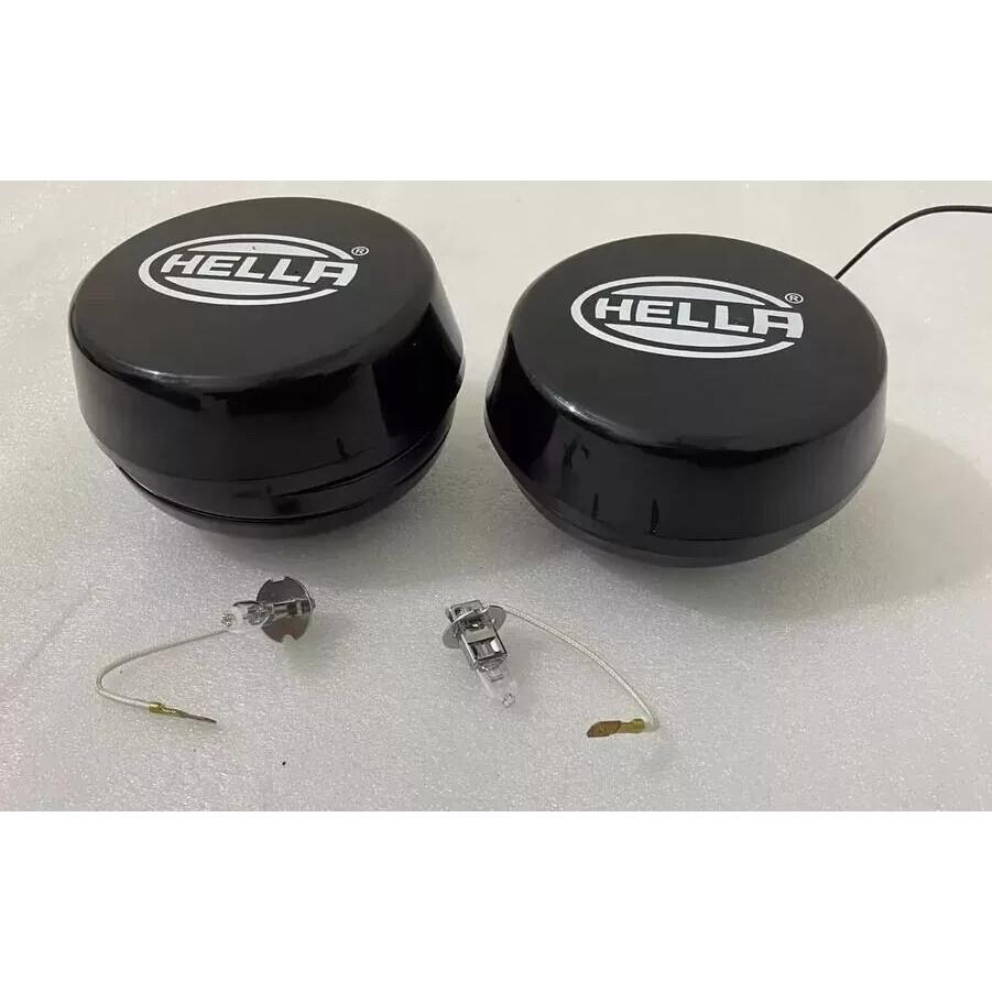 Pair Hella Yellow Fog Lamp With Cover With Bulb H3 Halogen Bulb Universal K585