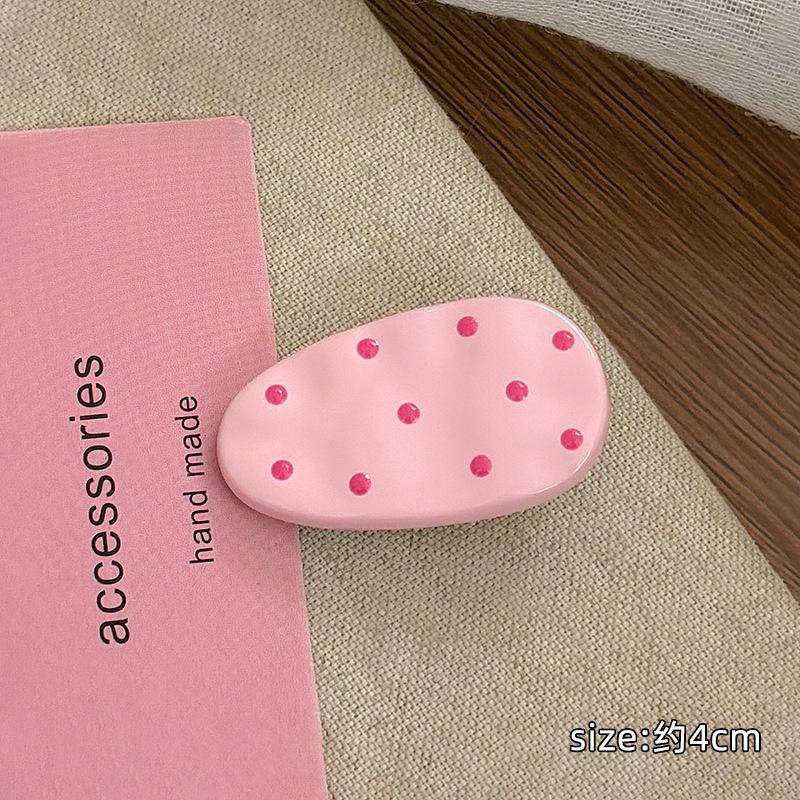 Cute Polka Dot Hair Clips Women Colorful Oval Hairpins Sweet Daily Hair Accessories for Girls Side Bangs Clip Headwear