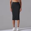 Naked High Waist Tight Hip Skirt Sports Skirt High Elastic Polished Medium and Long Split Casual Yoga Women's Skirt