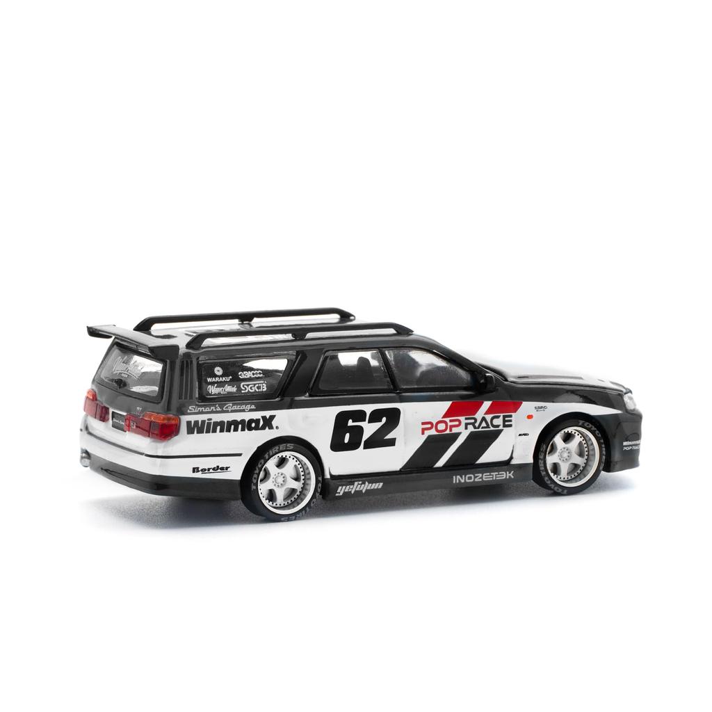 POP RACE NISSAN STAGEA GARAGE BLACK Finished product PR640211 1/64 SIM0N'S #62