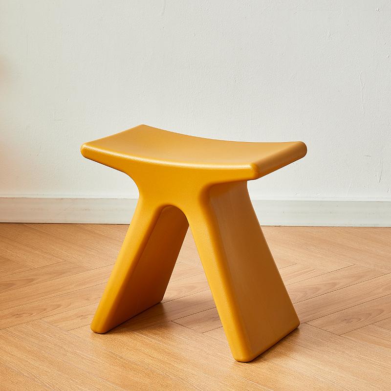 Nordic Plastic Living Room Stool Shoe Changing Bench Plastic Chair Vanity Chair Step Stool Portable Stool Space Saving Furniture