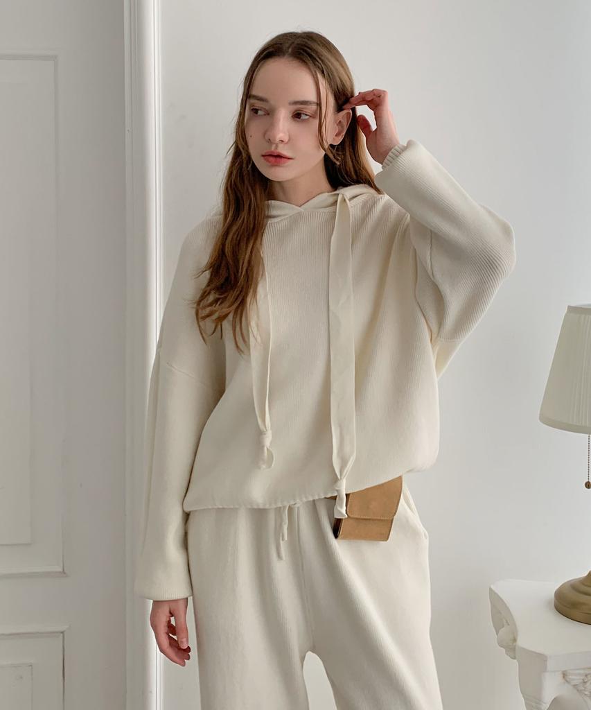 Baseukala [Set] Loose Fit Hoodie+Pants Knit Set-Up (4Colors)