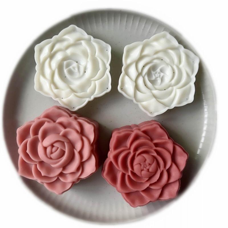 Plastic Mooncake Stamp Cute Flower Shape Mooncake Mold Festival DIY Hand Press Mooncake Cutters Pastry Decorating Gadget