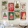 Merry Christmas Poster Vintage Metal Tin Signs Cakes Music Box Christmas Tree Metal Plaque Bakery Candy Shop Home Wall Decor