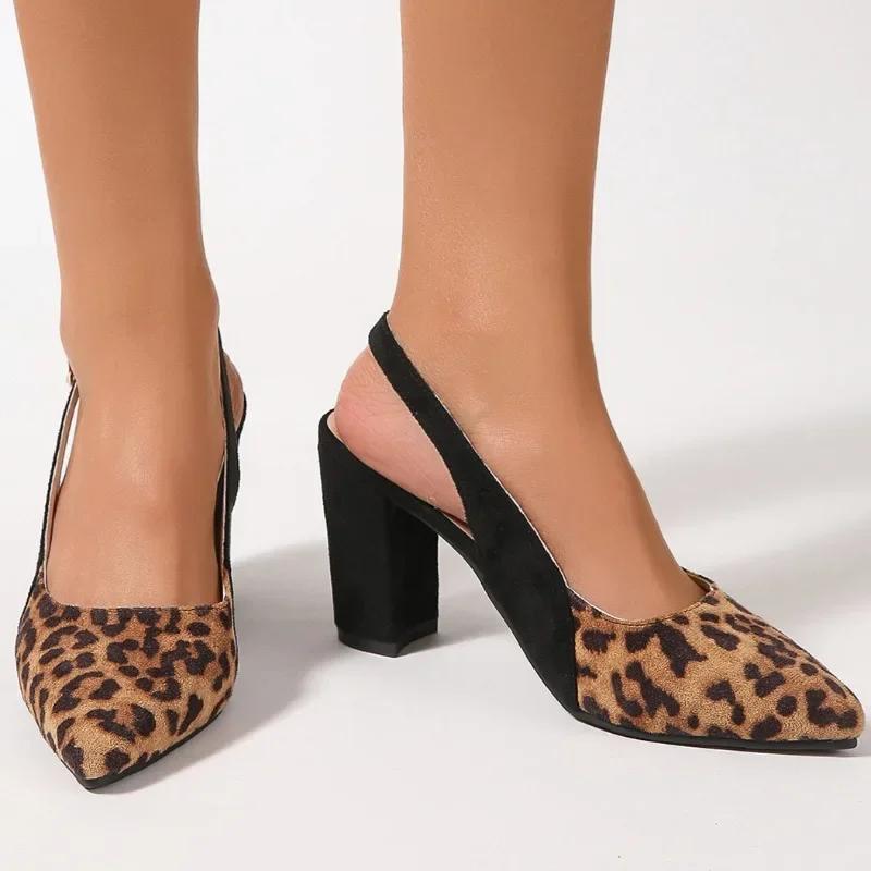 Mode Elegante Damen Schuhe mit Absatz Marke Slingbacks Spitzschuh Damen Sandalen Sommer Büro und Karriere Schnallenriemen Zehenkappe Hohe Absätze