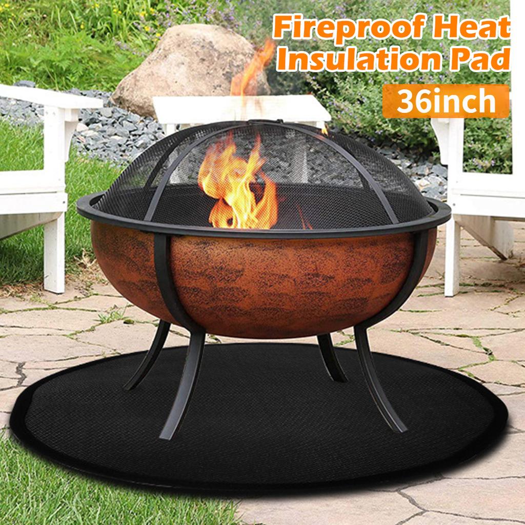 Feuerschale feuerfeste Matte runder Ofen Feuer Matte wiederverwendbar Grill Deckenschutz hitzebeständig feuerfestes Polster Camping BBQ Zubehör