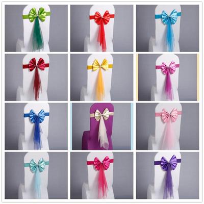Chair Sashes High Elastic Chair Back Bow Tie Ribbon Chair Bands For Wedding Party Xmas Birthday