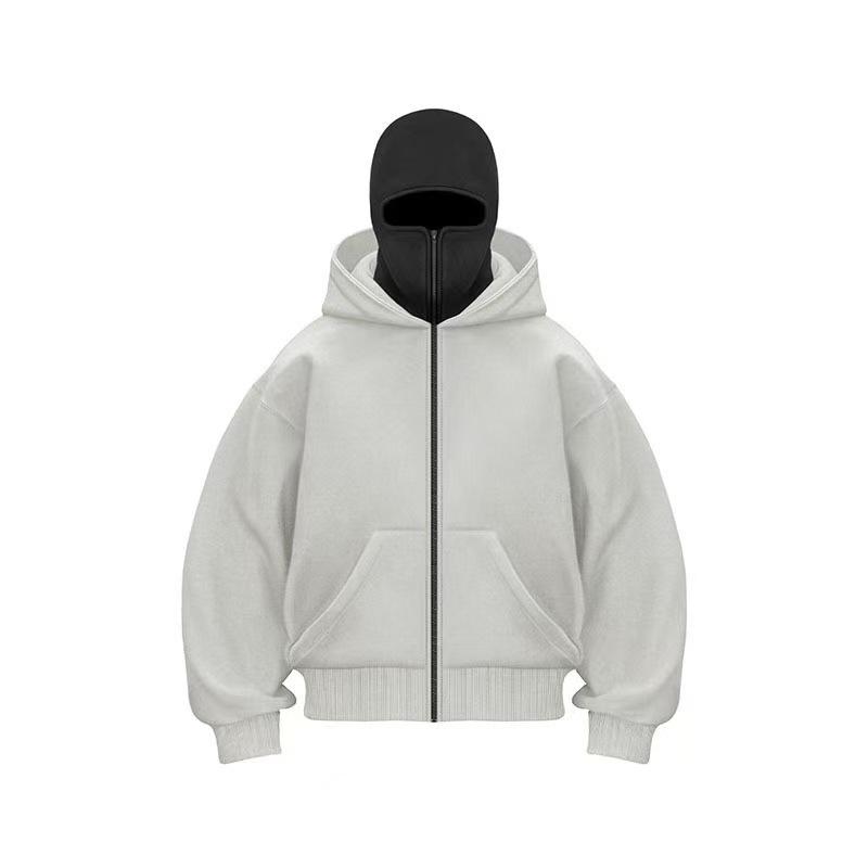 Double-layer Hooded Zipper Sweater Jacket Loose Street Men and Women Couples Spring and Autumn New Unique Design
