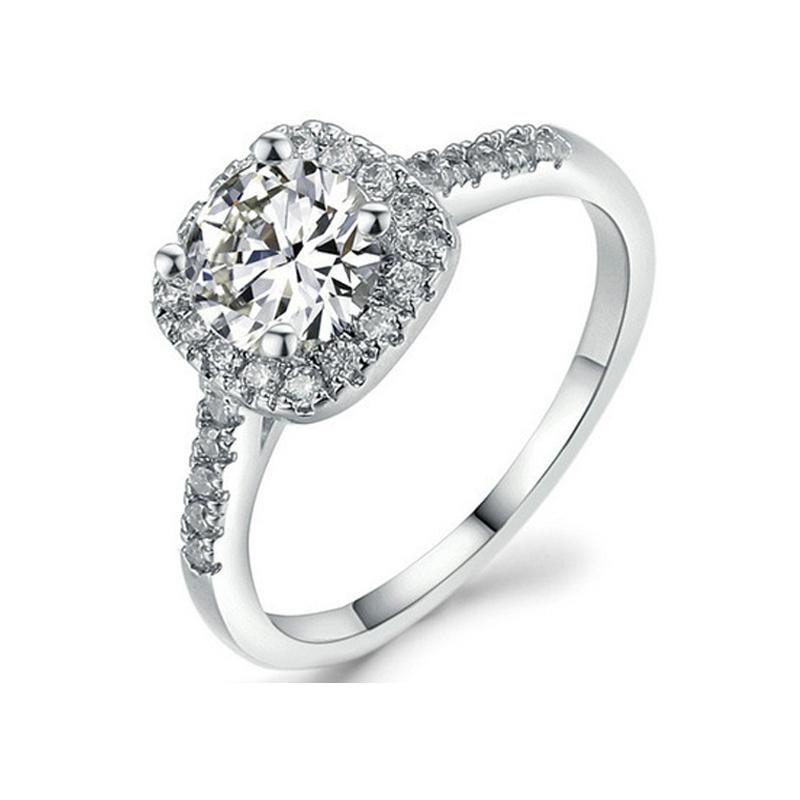 2025 Modering für Schmuck Damen Schmuck Luxus Gold Quadratisch Eingelegt Zirkon Verlobungsring Ehering