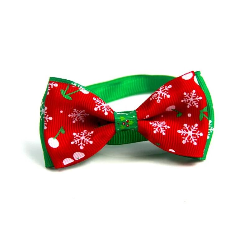 Christmas Handmake Dog Bow Ties Puppy Bowties Pet Cat Dog Bow Tie Collar for Dogs Grooming Dog Christmas Accessories
