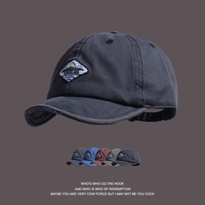 Mountain And Forest Print Baseball Cap With Embroidered Letters For Casual Outdoor Wear