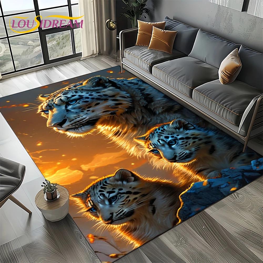 27 Style New Fierce Tiger Lion Leopard Beast Animal Wildlife Cartoon Carpet Rug for Living Room Bedroom Sofa,Non-slip Floor Mat