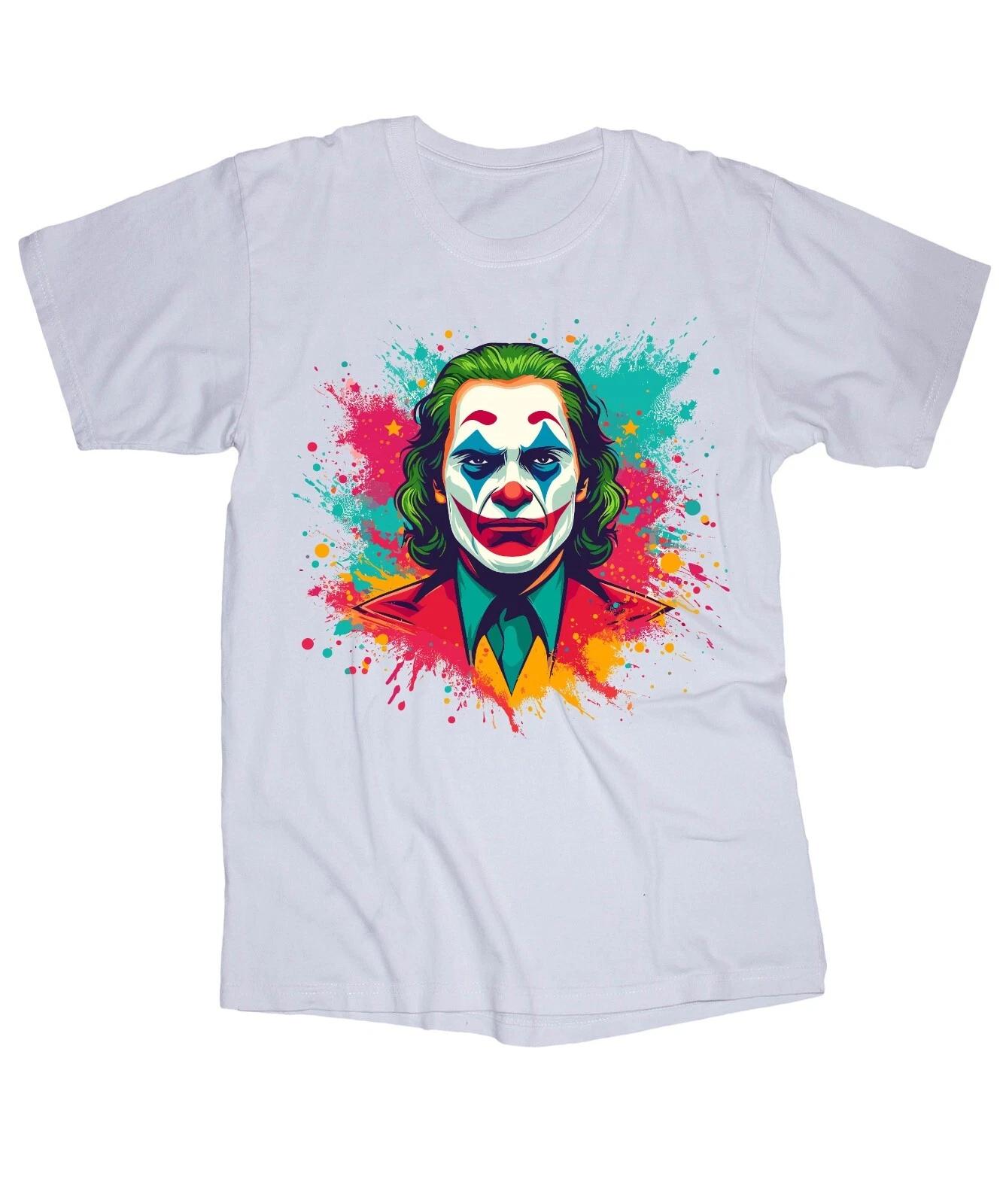 

JOKER white T-shirt Villian Batman Comics Movie New York S