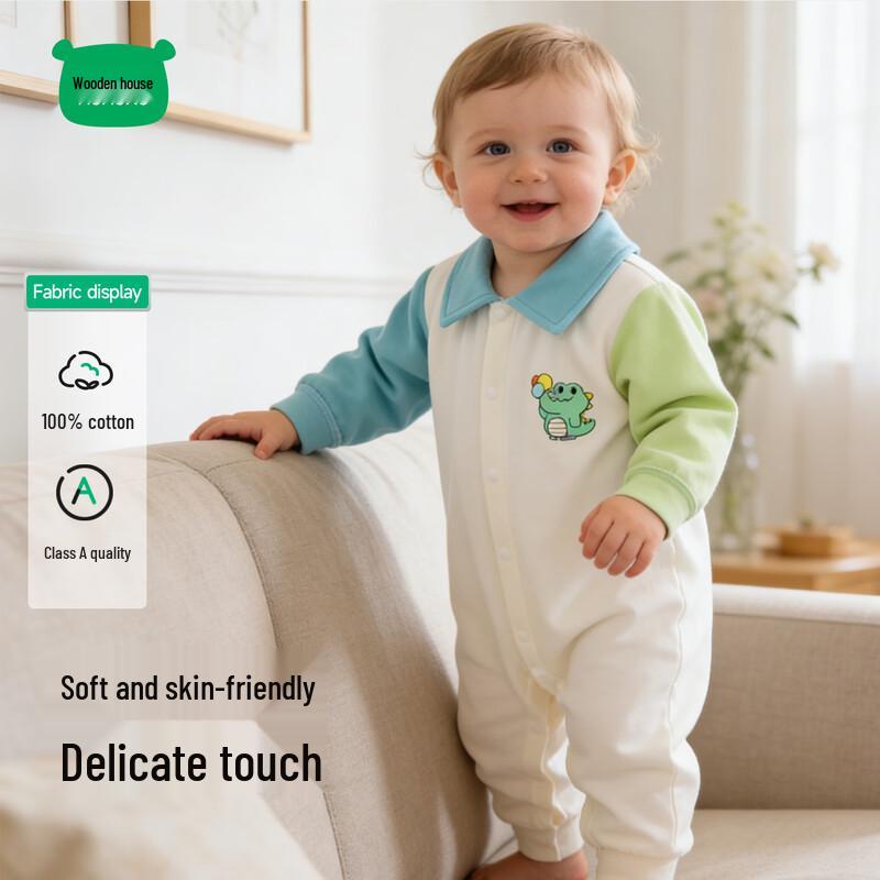 

Mini Mumu House Baby Unisex Cotton Long-Sleeve Romper 27