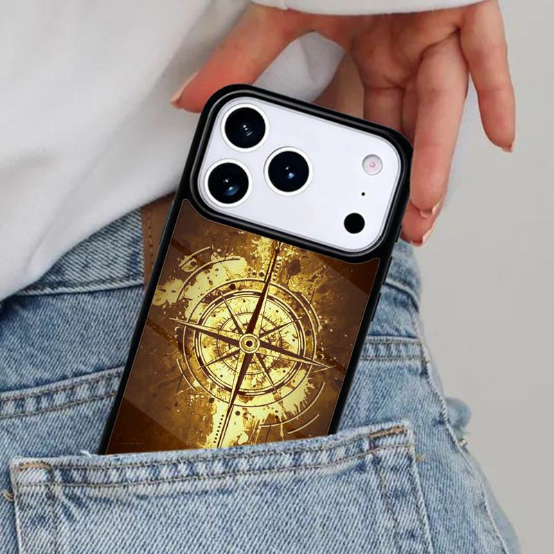 Compass Phone Case for iPhone 16e 15 14 13 12 17 Pro Max Plus Air 17pro Cover Coque