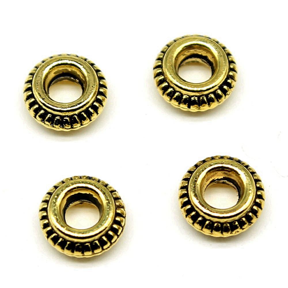 Multi Color Flower Edge Spacer Beads Metal Charms For Jewelry Making Accessories