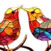 Bird Statue Centerpiece Multicolor Figurine Metal Birds Sculpture Birds Desktop Ornament Home Decor for Indoor Fireplace Outdoor