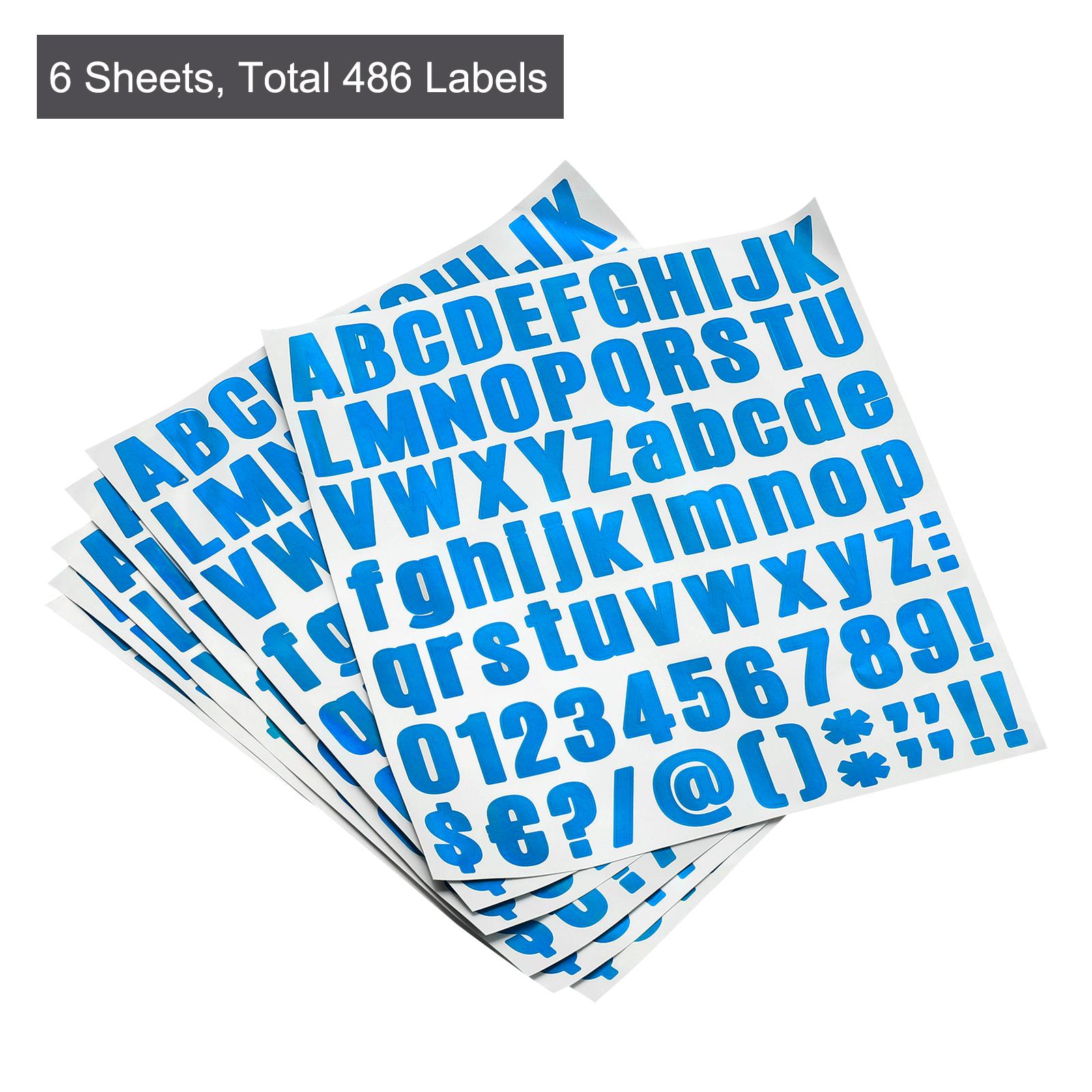 6/8Sheet Letter Alphabet Number Stickers Reflective Label Self Adhesive Vinyl Sticker for Mailbox Organization Sign Door Address