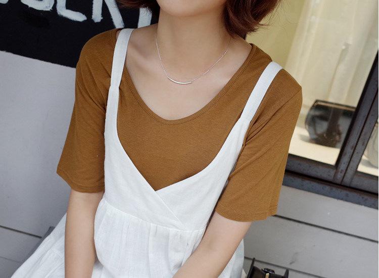 Elegant Curved Pipe Necklace - Short European & American Style Clavicle Chain for Women