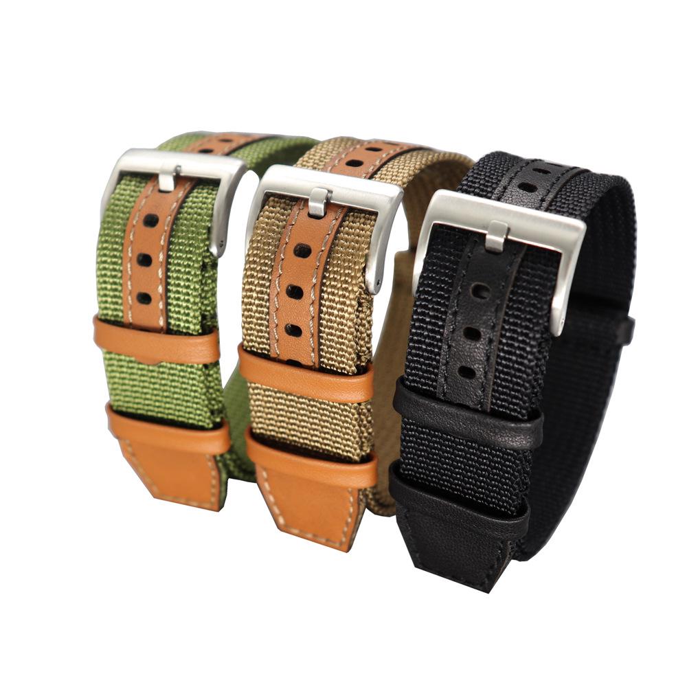 NATO Nylon & Black Leather Watch Strap for Hamilton Khaki Field Vintage - Sizes 20mm & 22mm