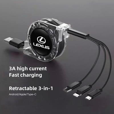 3 In 1 Micro USB Type C Charging Cable Multi Charger For Lexus RX300 IS200 IS250 ES350 Ct200h UX250h NX300h RX350 ES300h RX400h