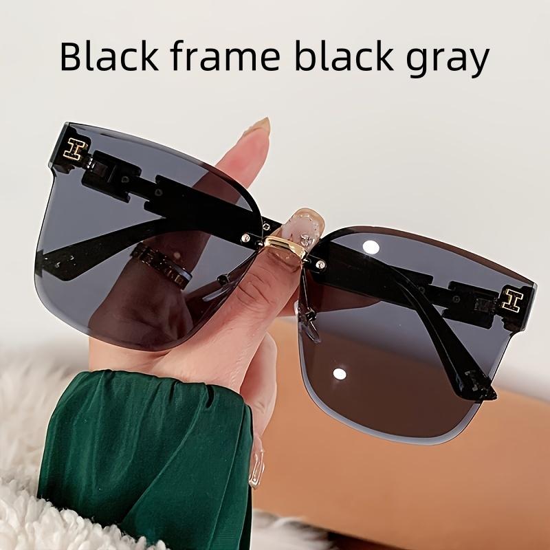1PCS New High-end Trendy Sunglasses Metal Frameless Sliced Women's Fashionable UV Resistant Sunglasses
