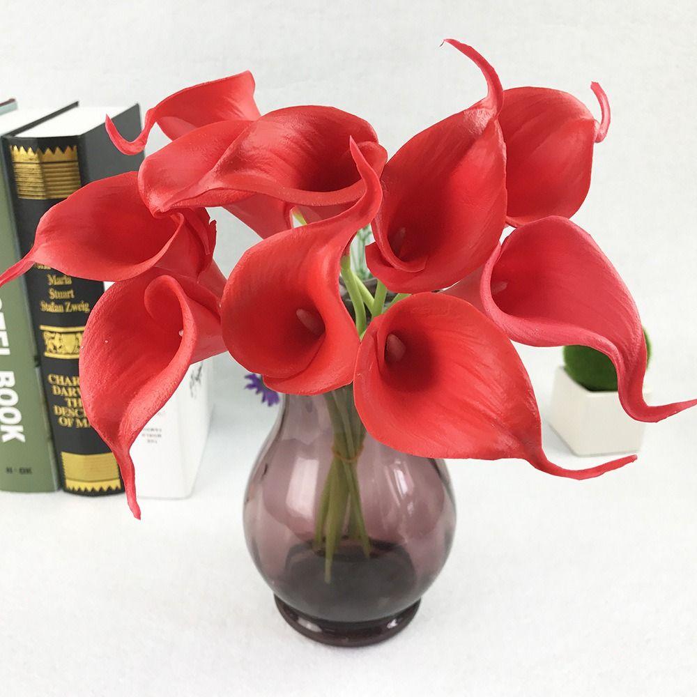 10Pcs Lifelike Real Touch Calla Lily Artificial Flowers Fake Calla Lily  Wedding Bouquet