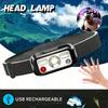 Mini Rechargeable Powerful Sensor Headlamp Fishing Camping USB Head Flashlight COB LED Head Light Torch Headlights Front Lantern