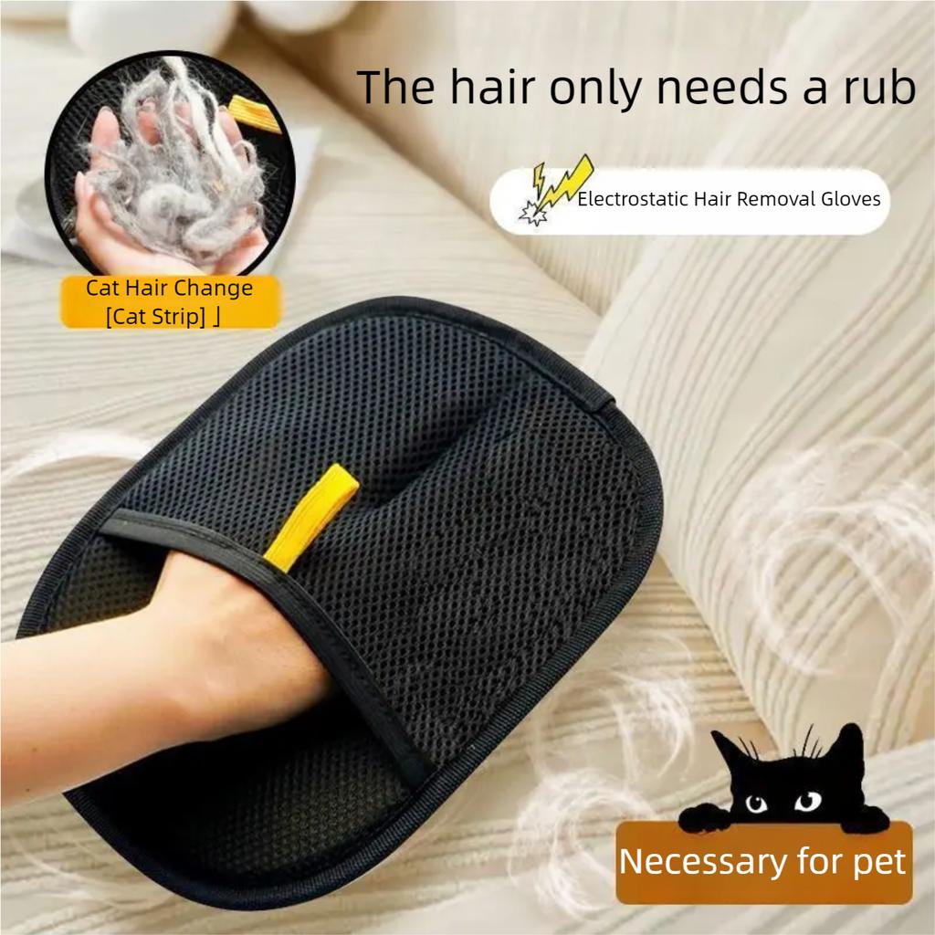 Static Pet Hair Removal Gloves Dog Cat Grooming Deshedding Gloves Multi Surface Brush For Sofa Carpet Clothes Pet Cleaning Tool