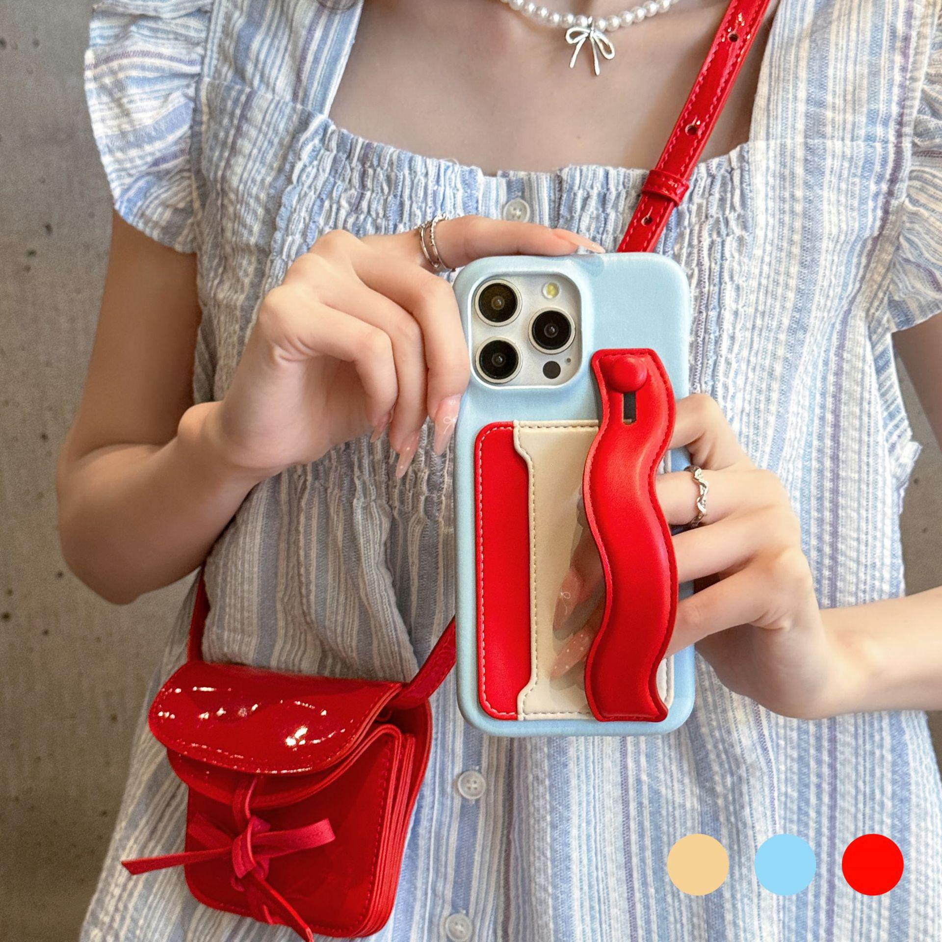 

Stylish Contrast Color Leather Card Holder Case for iPhone 17 Pro Max iPhone 15 Pro Max