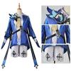   Mika Game Cosplay Costumes Mika Schmidt Cosplay Uniforms Clothes Suits Blue Outfits Coats Jackets Halloween Party