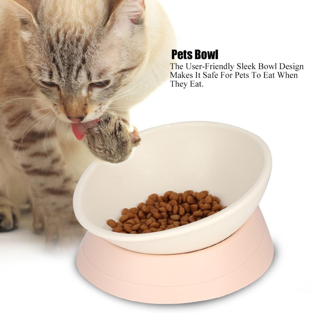 Anti-Tip Tilted Pet Bowl Adjustable Angle Neck Care Bowl Food & Water Bowl Neck Protection