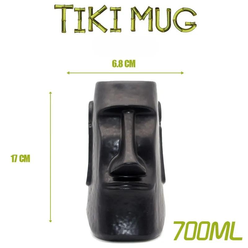 Tiki Bar Tiki MUG Keller Hawaii Cocktail Glass Martini Ceramic Mugs Creative Cup Easter Island Mugs Halloween Gift for Bar Tools