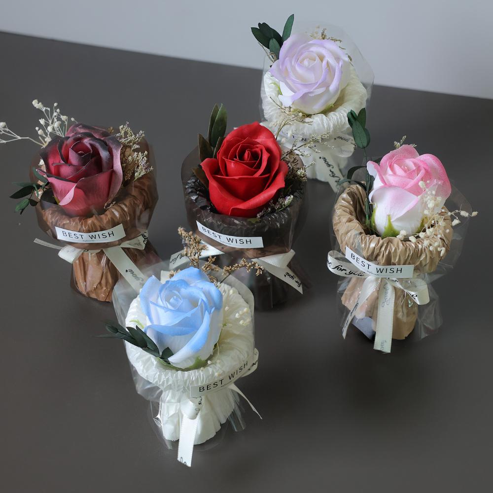 Rose Soap Bouquet Charming Mini Rose Soap Flower Artificial Flower Bouquet Romantic Soap Flower Decoration For Birthday Gift