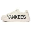New MLB Chunky Classic P NY Anti Slip Wear Resistant Low Top Skateboard Shoes Unisex White Black 3ASXCCP3N-50WHS