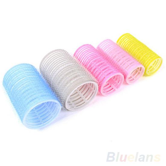 6 Pcs Random Color Same Size Hot Grip Cling Hair Styling Roller Curler Tool