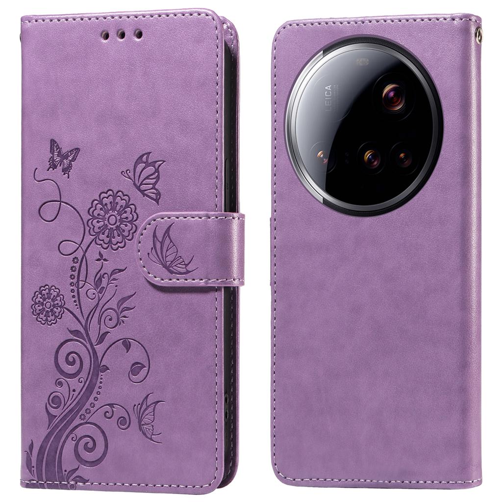 For Xiaomi 15 Ultra Case Butterfly Floral Imprint Wallet Stand Leather Phone Cover