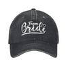 Team Bride Festa de Casamento Futura Esposa Bonés de Beisebol Vintage Algodão Desgastado Headwear de Despedida de Solteira Chapéu Unisex Ajustável para Exterior