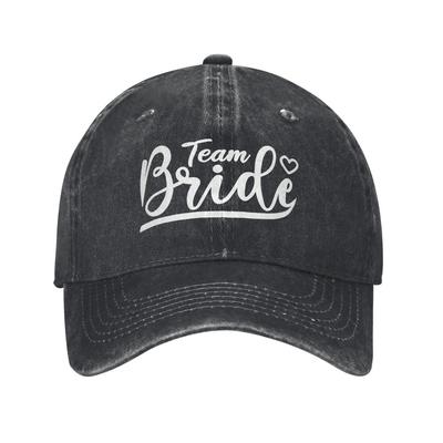 Team Bride Bruiloftfeest Aanstaande Bruid Baseballpetten Vintage Verweerd Katoen Vrijgezellenfeest Hoofddeksels Uniseks Buiten Verstelbare Pet