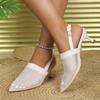 Fashion Summer Fashion Hollow Breathable Light Polygon Sandals Women's Thin Heel Comfortable Casual Banquet Sexy Buckle High Heels