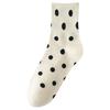 Women's Spring Mid-calf Socks, White Socks, Striped, Durable, Anti-pilling Long Socks, Casual Boneless Socks, Cotton Socks