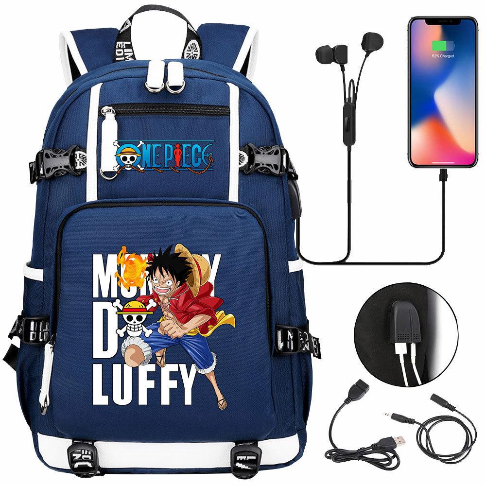 RiMan ONE PIECE Luffy Printed Teen Student School Bag Large Capacity Men's and Women's Leisure Travel Backpack