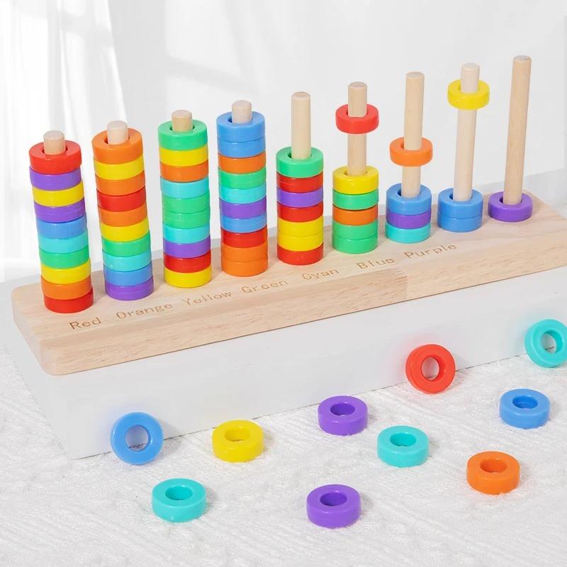 Wooden Montessori Colors Cognitive Matching Game Early Learning Educational Toys For Children Kids Logical Thinking Training