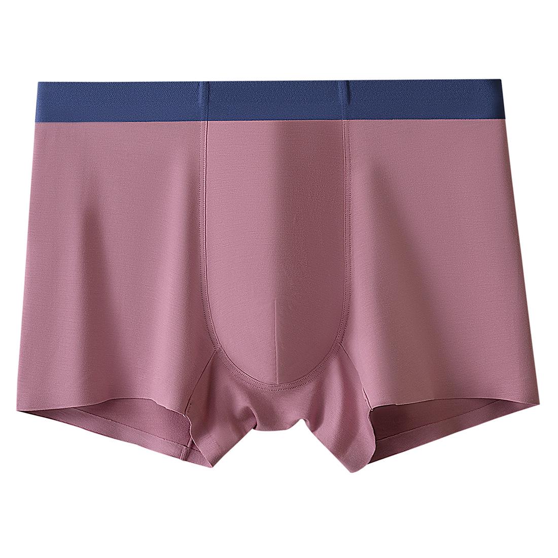 

Мужское модальное нижнее белье с цветными блоками: Удобные, дышащие, антибактериальные бесшовные боксеры-брифы для лета L фиолетовый/розовый