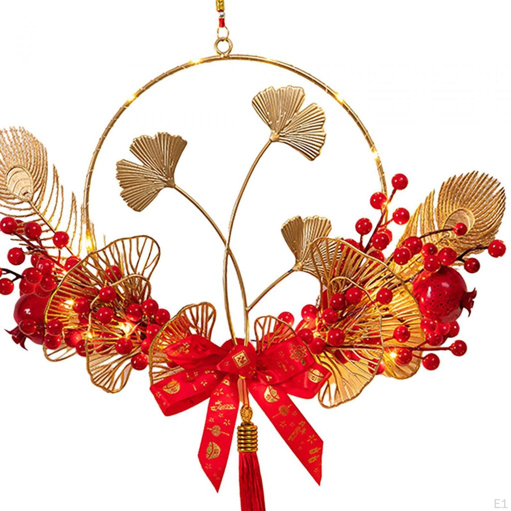 Chinese Year Decorations Spring Festival Decor with Tassel Door Wreath Garland for Bedroom