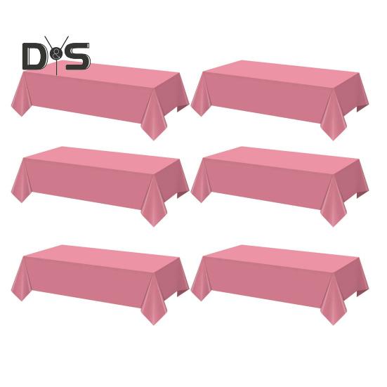 

6 шт. пластиковая скатерть одноразовая водонепроницаемая скатерть прямоугольная крышка стола для вечеринок пикников кемпинга мероприятий свадеб розовый