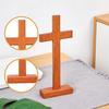 Standing Cross for Table Home Decoration Double Sided Display Catholic Wooden Collectible Pary