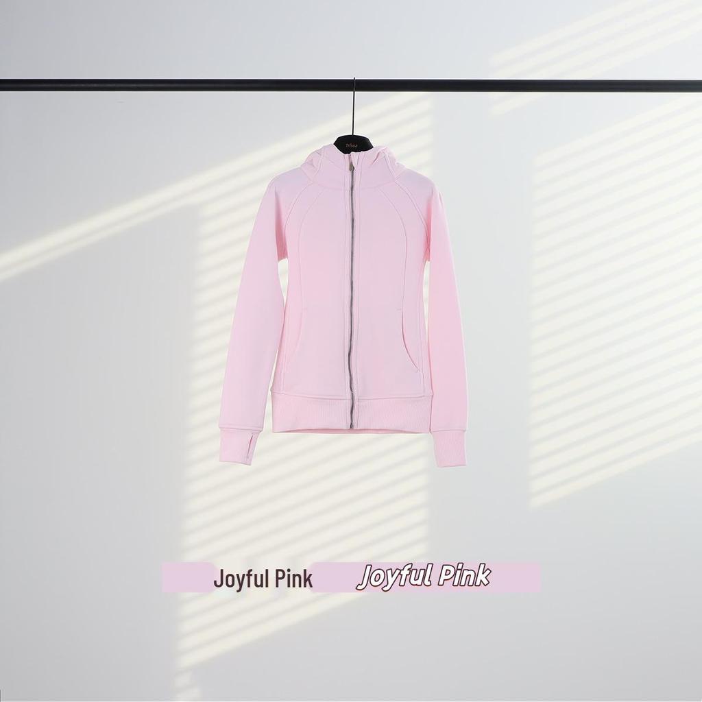 Crosslulu Women's Slim Fit Plus Velvet Yoga Hoodie Sweatshirt
